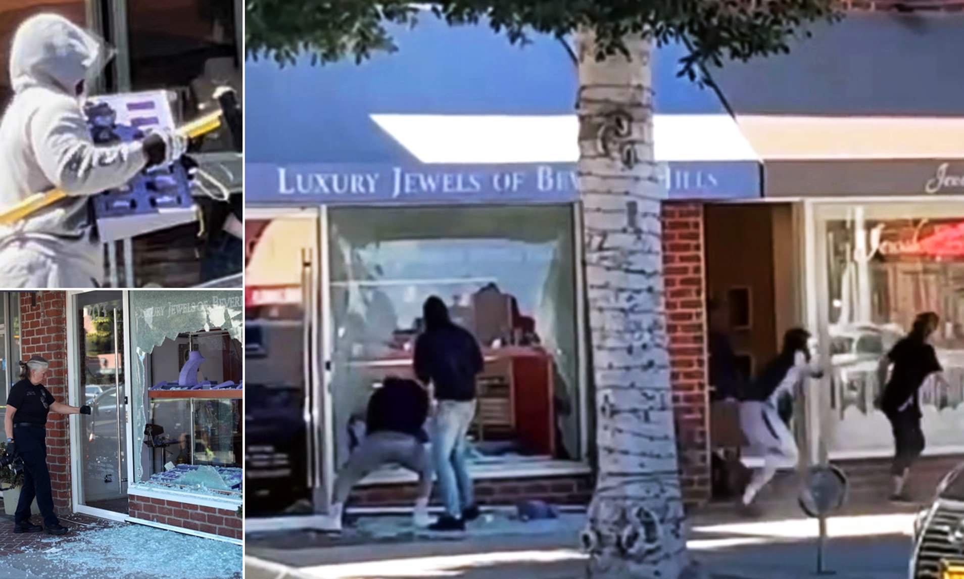 Five Robbers Caught on Video Breaking Into Jewelry Store With Sledgehammers and Stealing Up to $5M Worth of Items (Video)